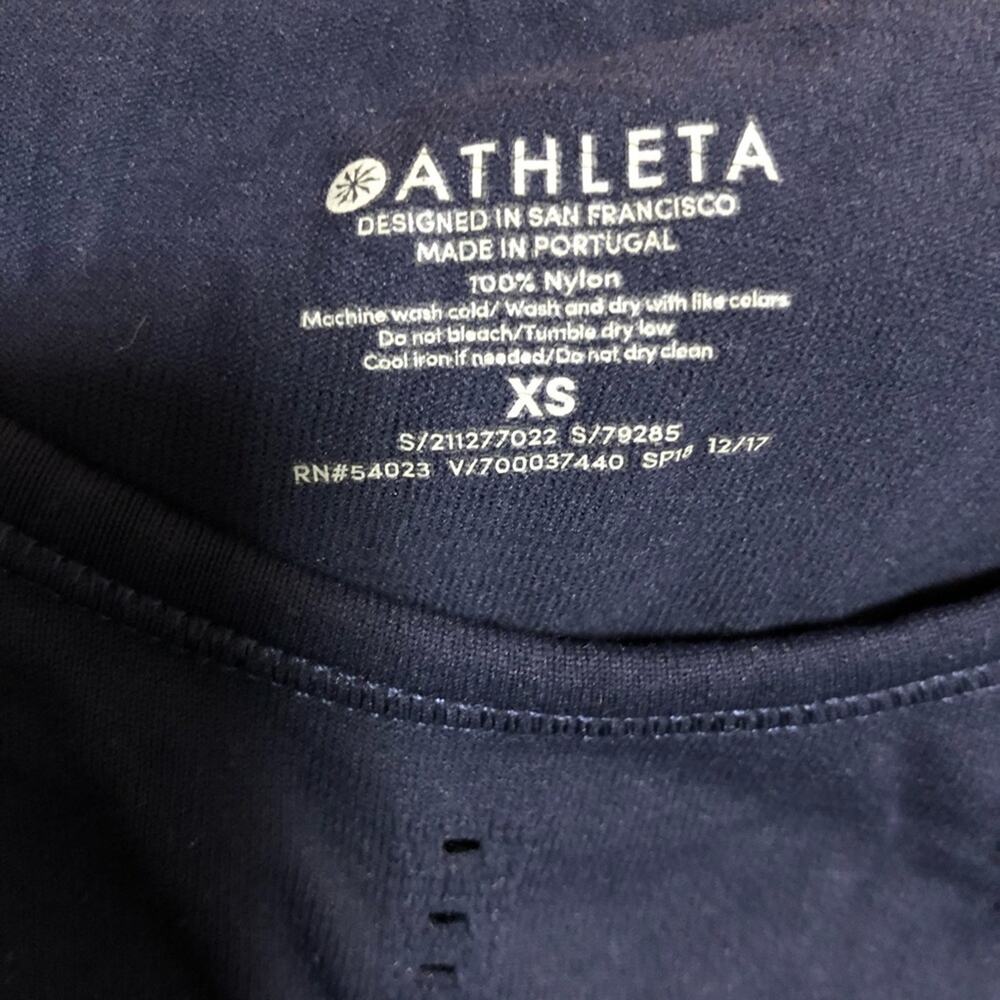Athleta Foothill Navy Crew Neck Split-Back Tank S… - image 5